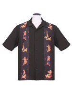  Kortærmet skjorte: bowling shirt - Steady Clothing - Pinup Panel Bowling Shirt